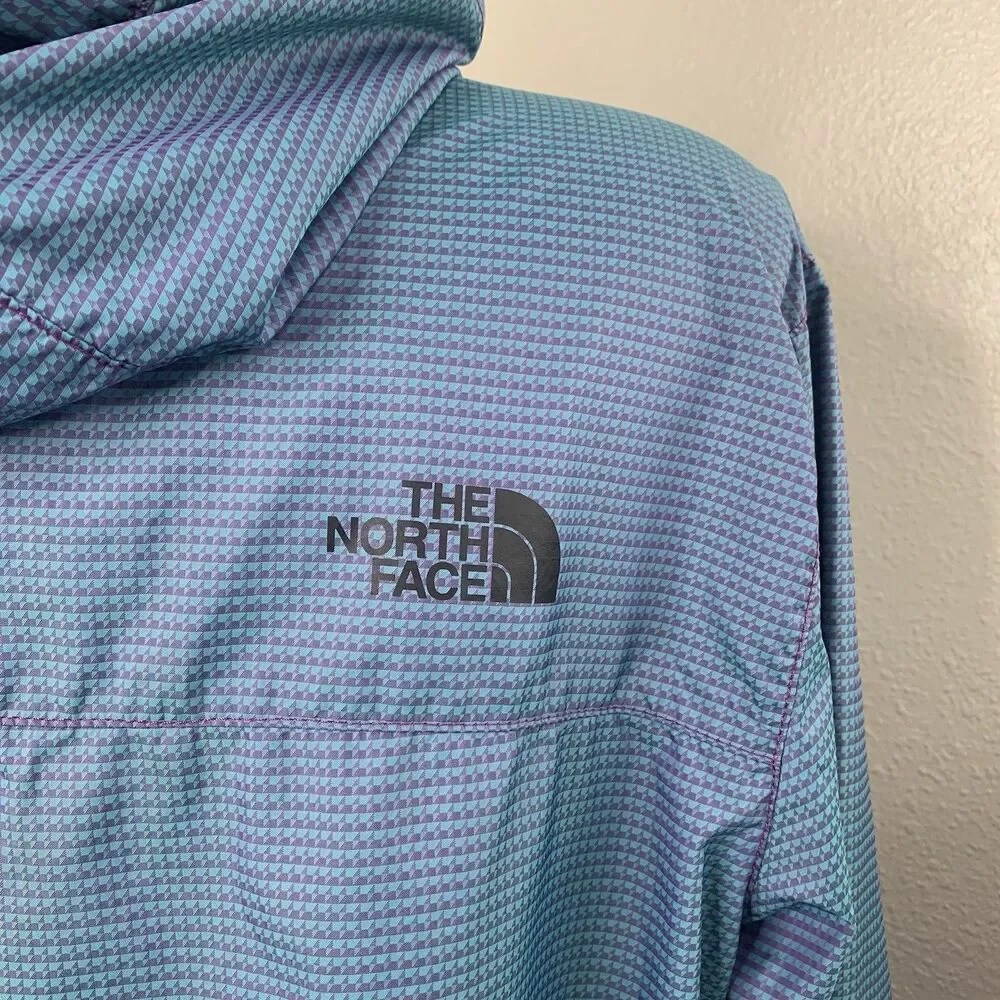 North Face Novelty Cyclone Iridescent Windwall Blue Jacket Full Zip Stow Sz M